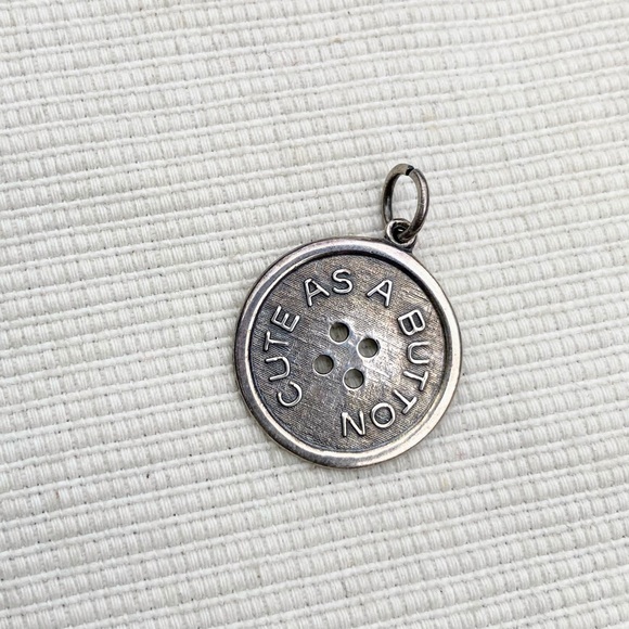 Vintage Sterling Silver 925 Cute as a Button REO Necklace Pendant Charm Only - Picture 8 of 9
